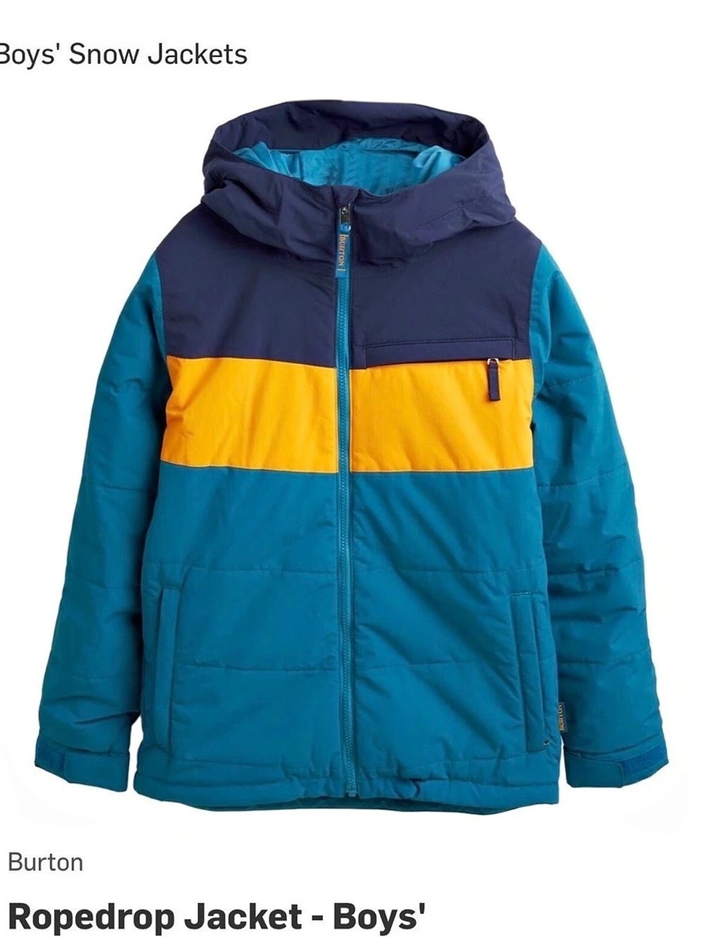 Burton Ropedrop Jacket Colorblock Snow Jacket Size Small dry ride snowboarder